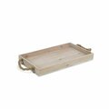 Tarifa Wooden Tray with Rope Handles, Light Gray TA3089488
